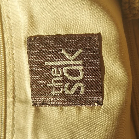 The Sak Tan Crocheted Stitch Purse Handbag Two Shoulder Straps Tan Lining - Picture 3 of 9